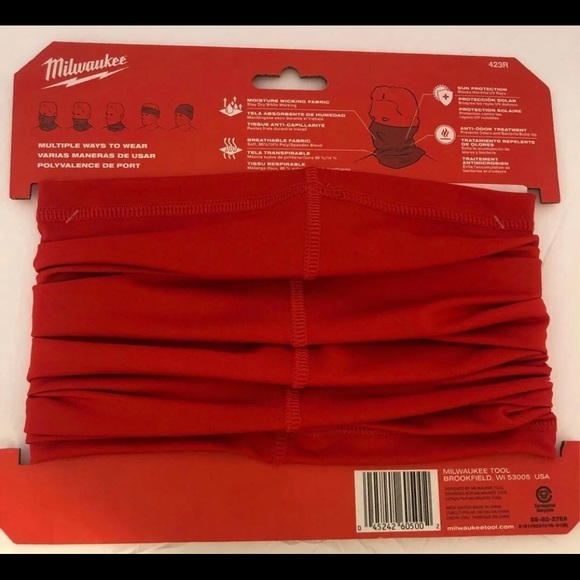 Milwaukee NWT 423R multifunctional Neck/face Gaiter Mask - Picture 3 of 5